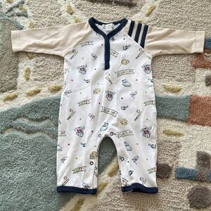 Kissy Kissy Kids Romper with Navy and Beige Details